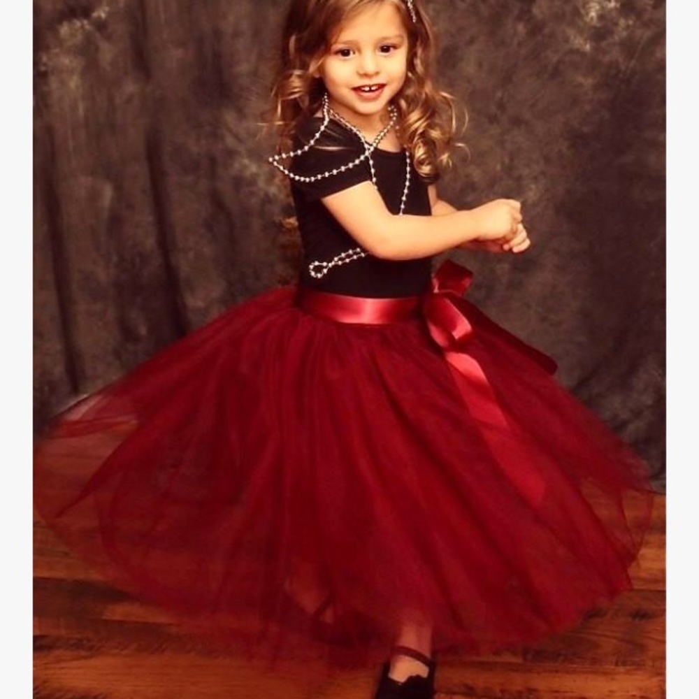 Burgundy Maroon tulle skirt tutu